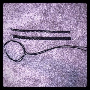 Set of 3 black chokers
